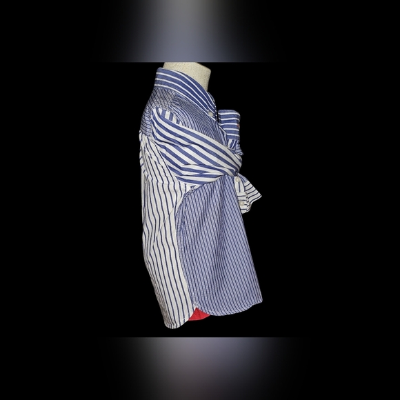 Mini Boden Toddler Boys Blue White Striped Button Shirt Cotton Top Sz 2-3Y - Picture 6 of 13